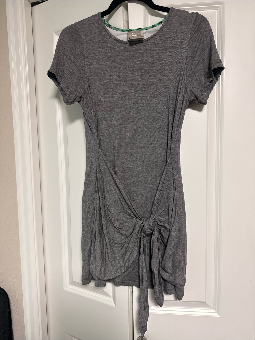 dolan Gray Short-Sleeve Knot Front Dress